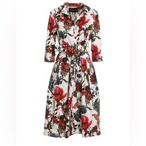Samantha Sung Floral White and Red Women's Dress